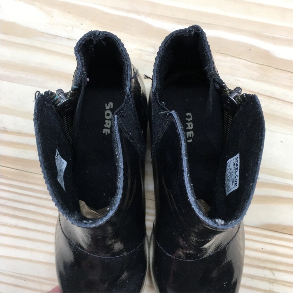 Sorel Black Glossy Wedge Boots - Picture 5 of 5